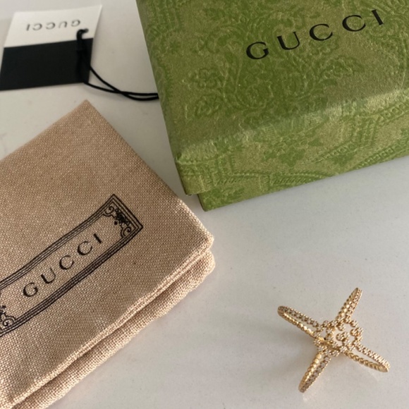 NIB Gucci 18K Diamond GG Running X Ring Size 6 - Picture 5 of 7